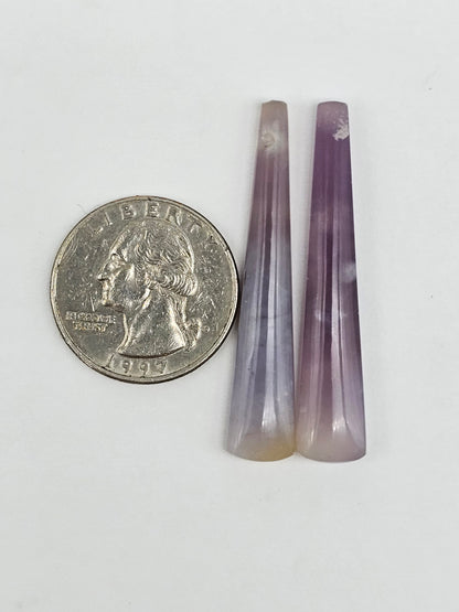 Purple Agate Cabochon Pair