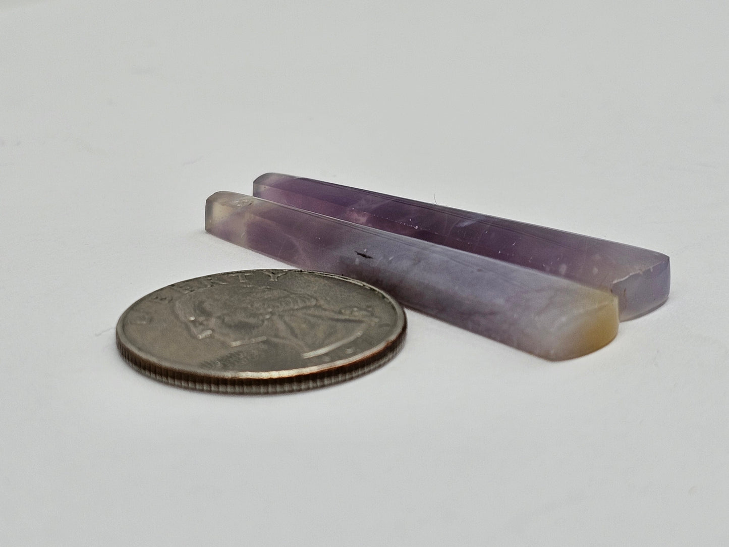 Purple Agate Cabochon Pair