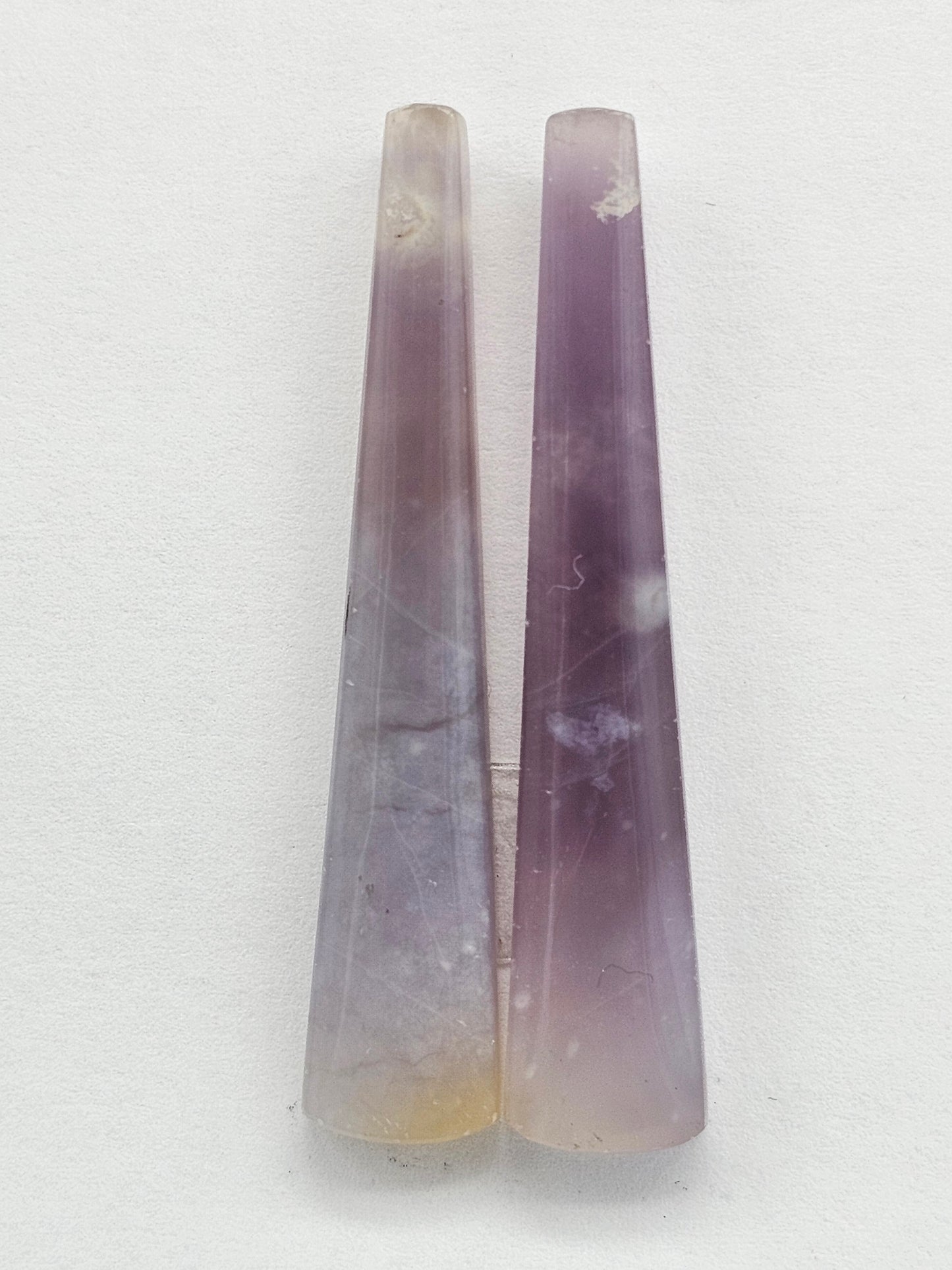Purple Agate Cabochon Pair