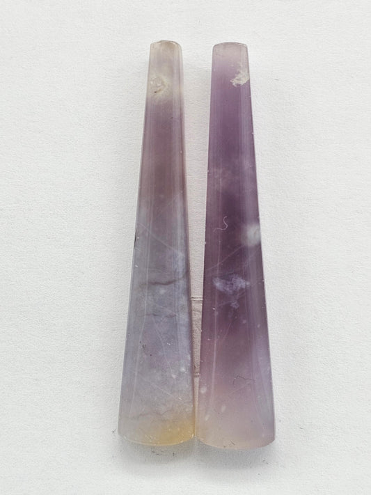 Purple Agate Cabochon Pair