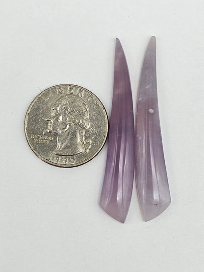 Purple Agate Cabochon Pair