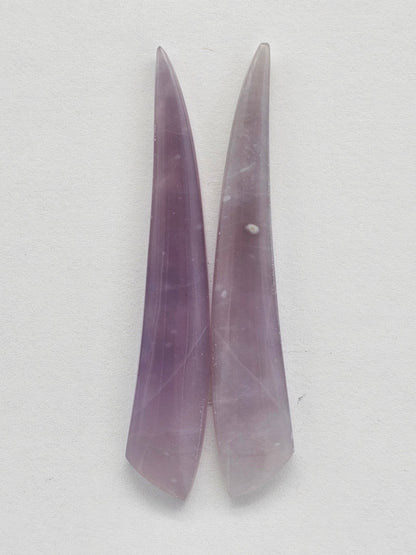 Purple Agate Cabochon Pair