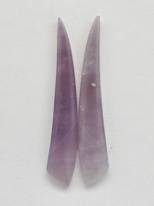 Purple Agate Cabochon Pair