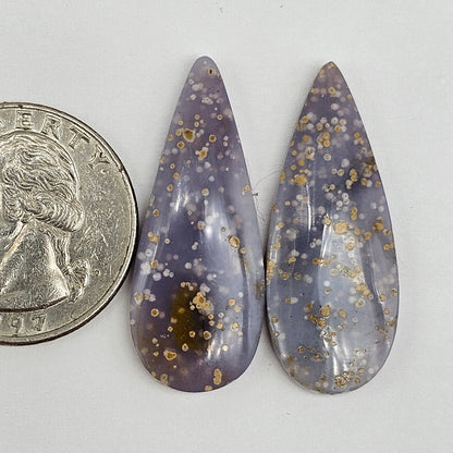 Grape Agate Cabochon Pair