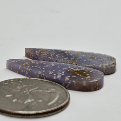 Grape Agate Cabochon Pair