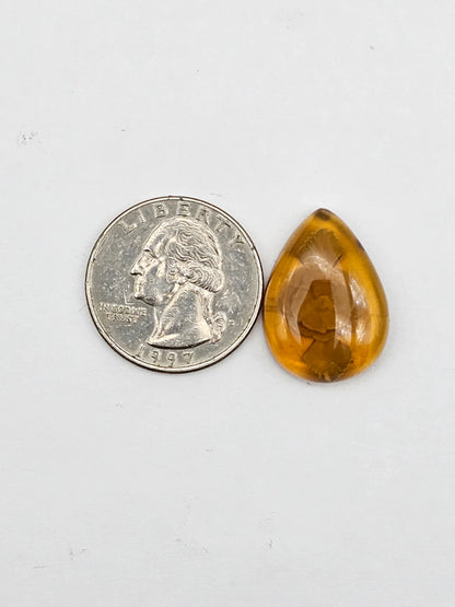 Amber authentic intaglio cabochon large
