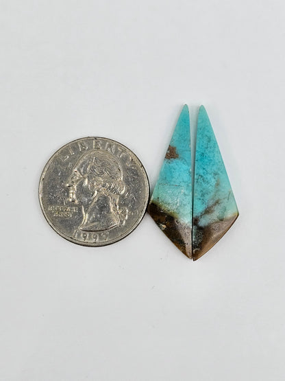 Chrysocolla Cabochon Pair