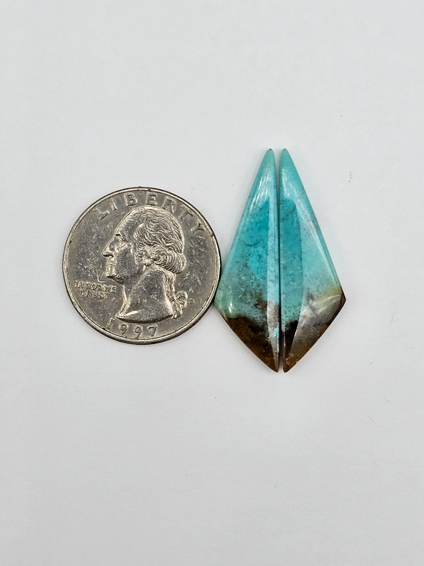 Chrysocolla Cabochon Pair