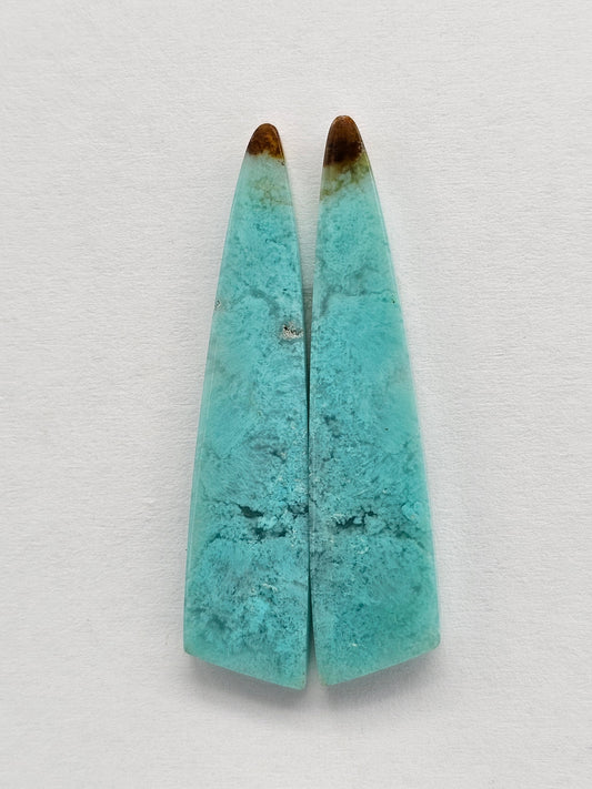 Chrysocolla Cabochon Pair