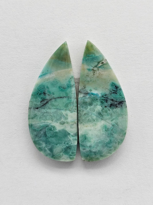 Chrysocolla Cabochon Pair