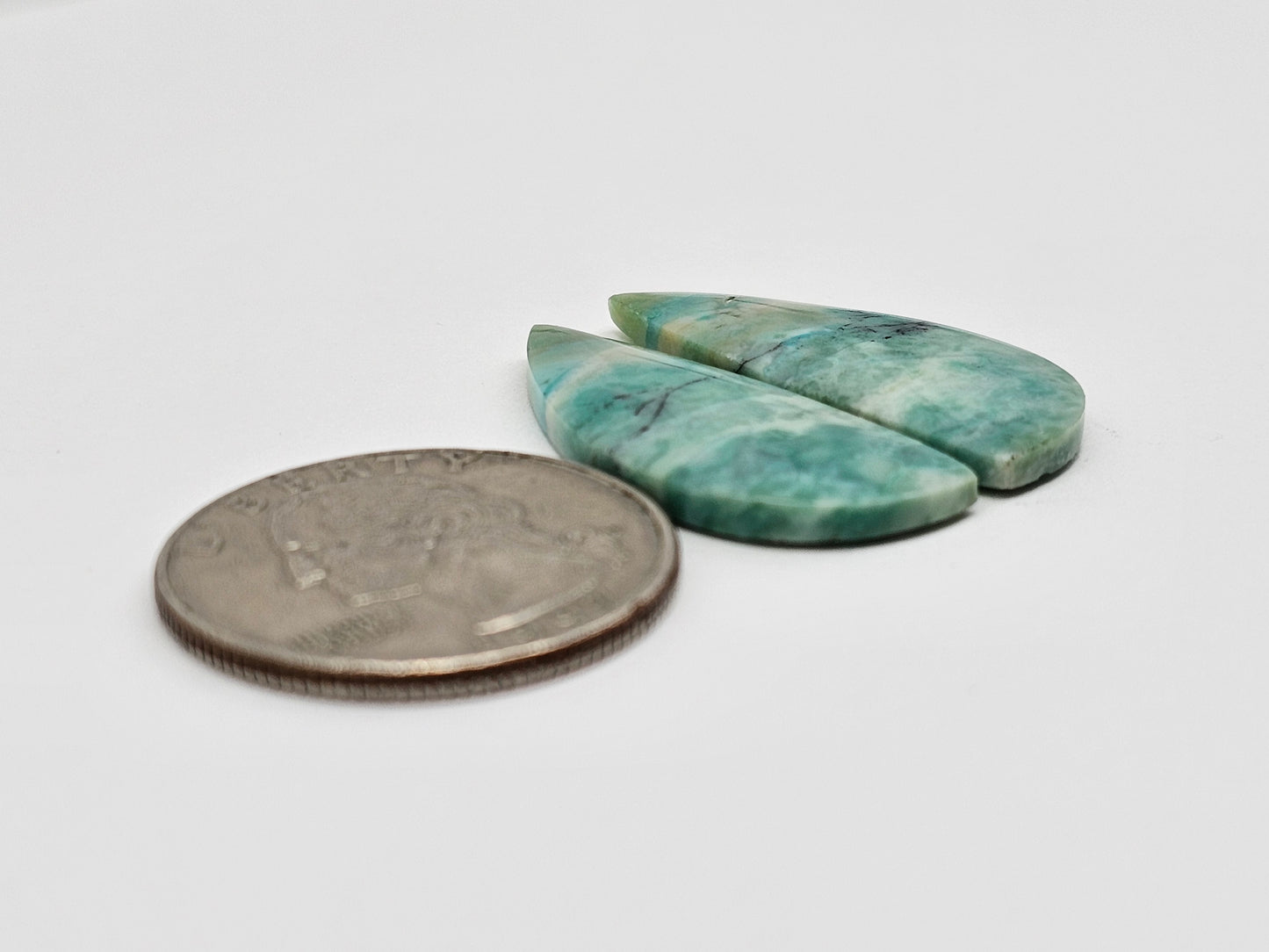 Chrysocolla Cabochon Pair