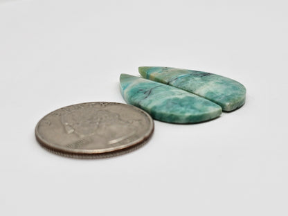 Chrysocolla Cabochon Pair
