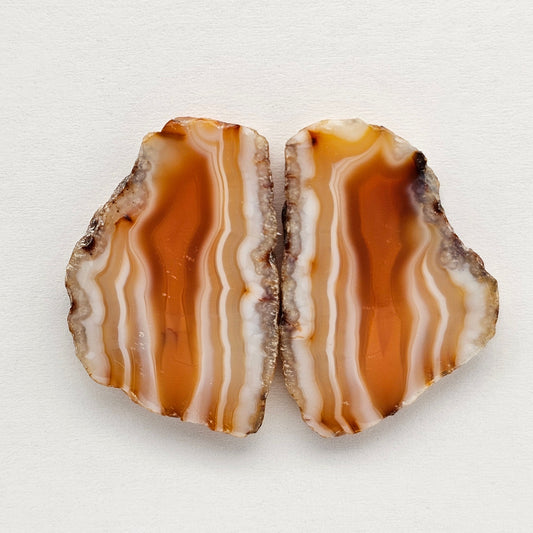 Carnelian Agate Cabochon Pair