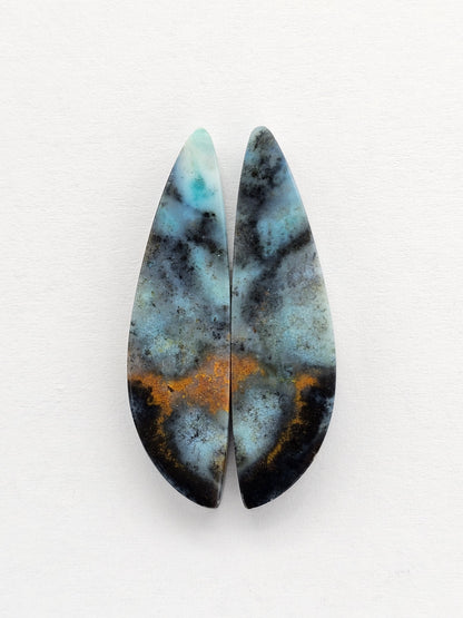 Chrysocolla Cabochon Pair