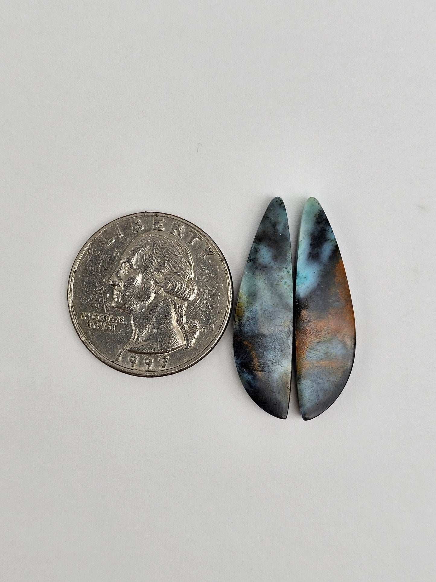 Chrysocolla Cabochon Pair