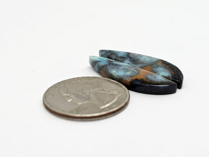 Chrysocolla Cabochon Pair