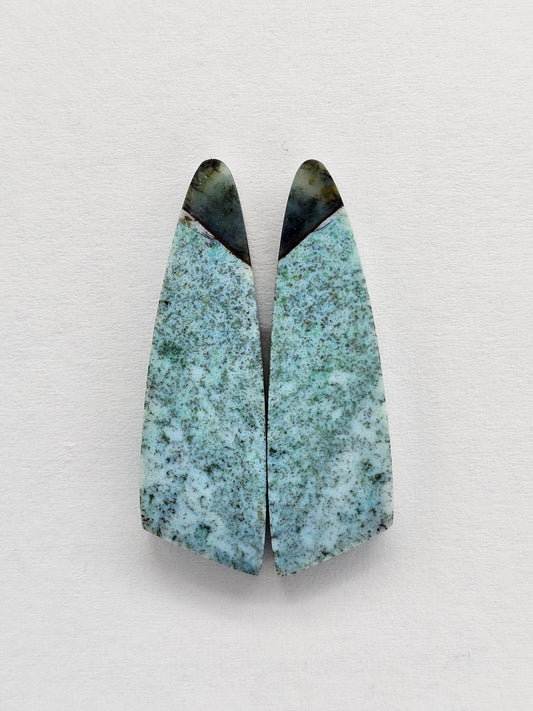 Chrysocolla Cabochon Pair