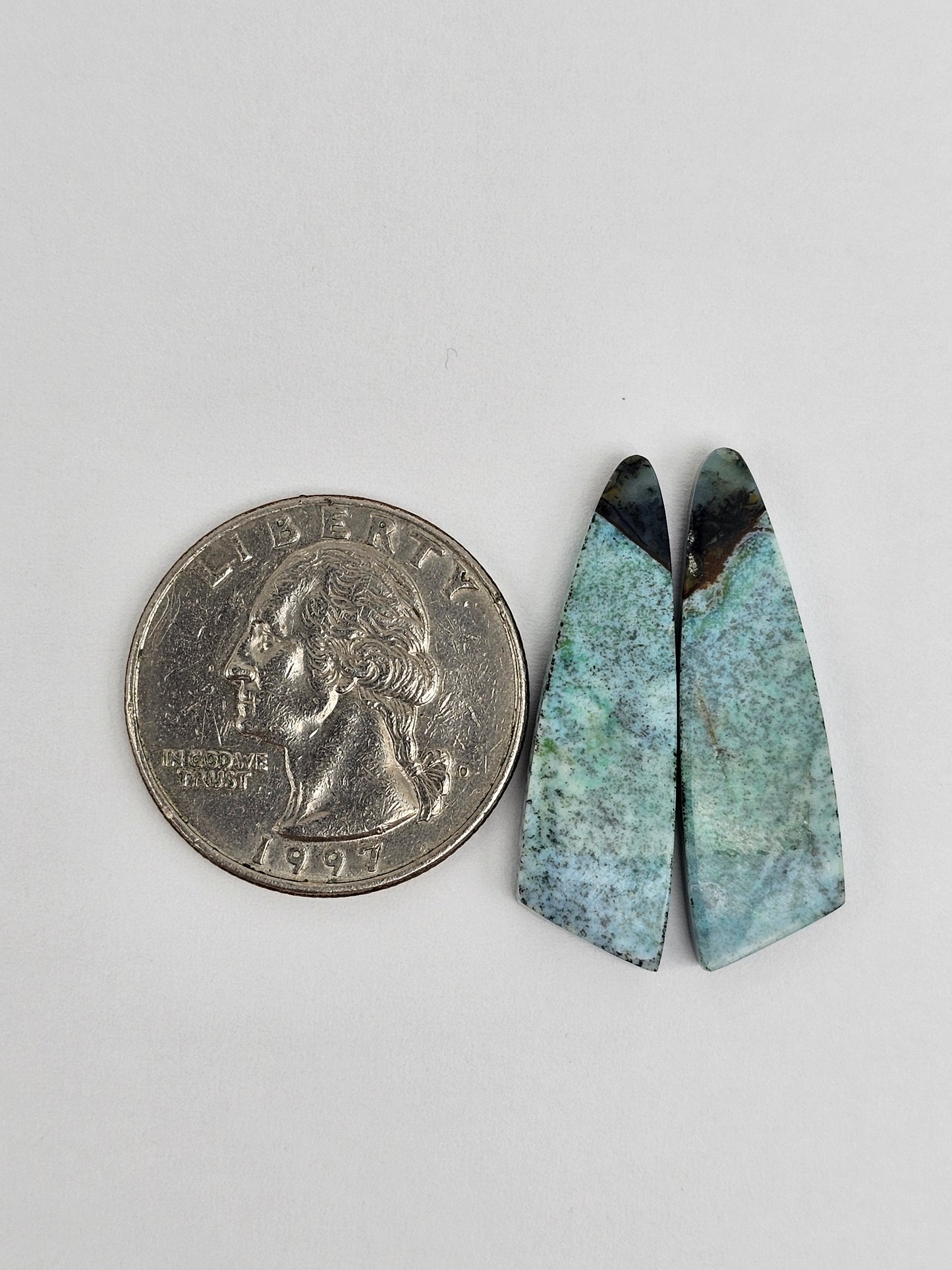 Chrysocolla Cabochon Pair