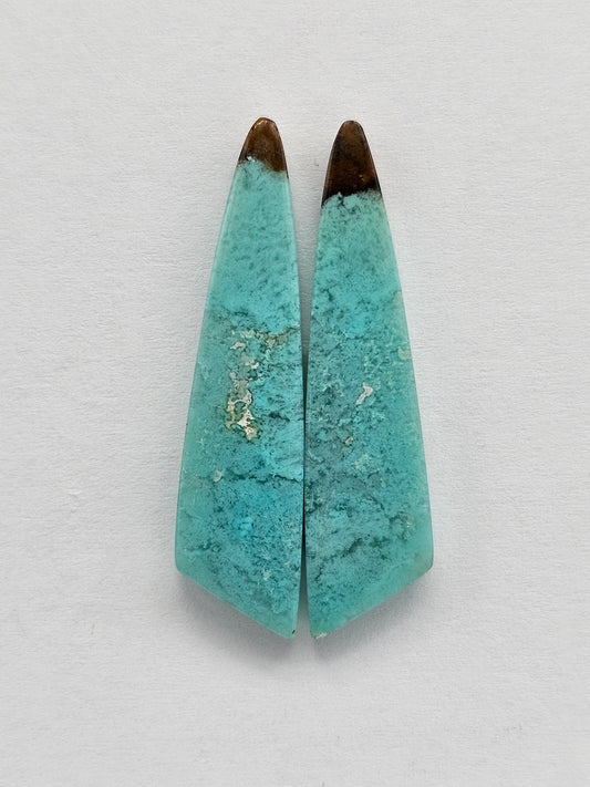 Chrysocolla Cabochon Pair