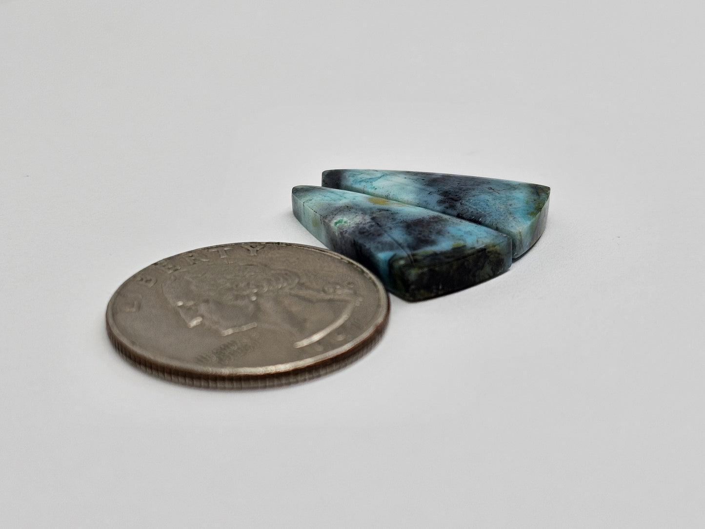 Chrysocolla Cabochon Pair