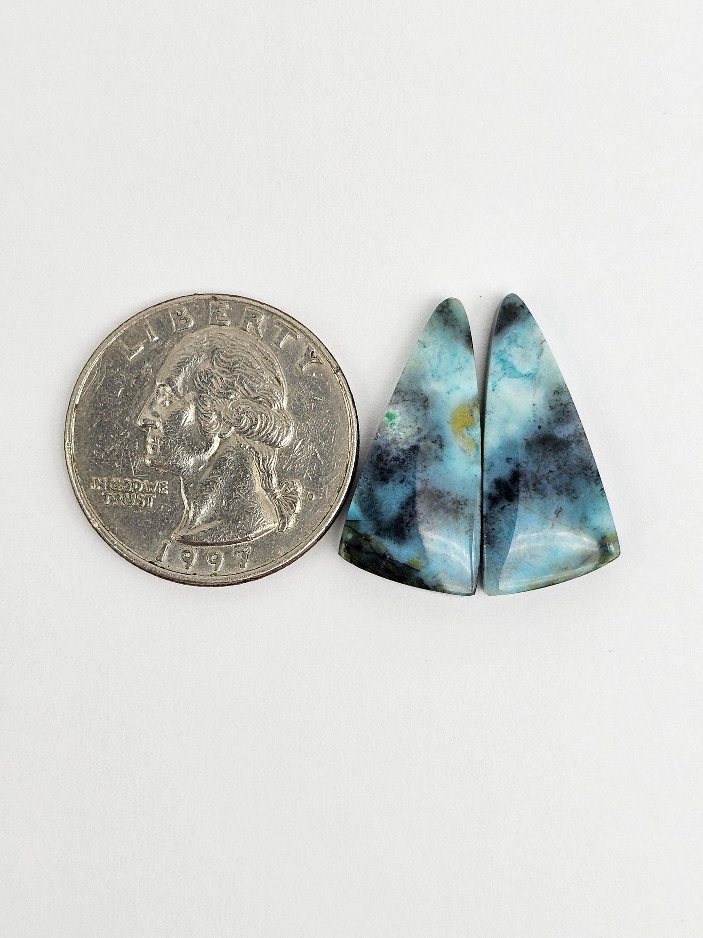Chrysocolla Cabochon Pair
