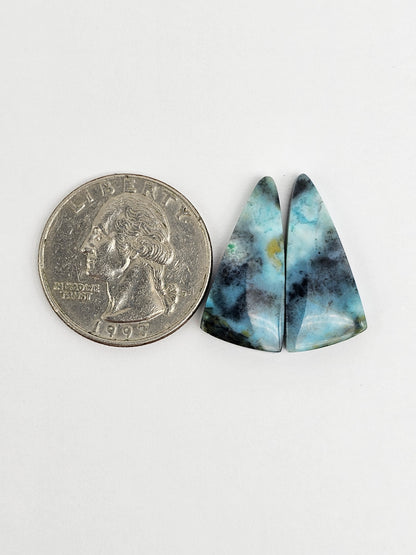 Chrysocolla Cabochon Pair