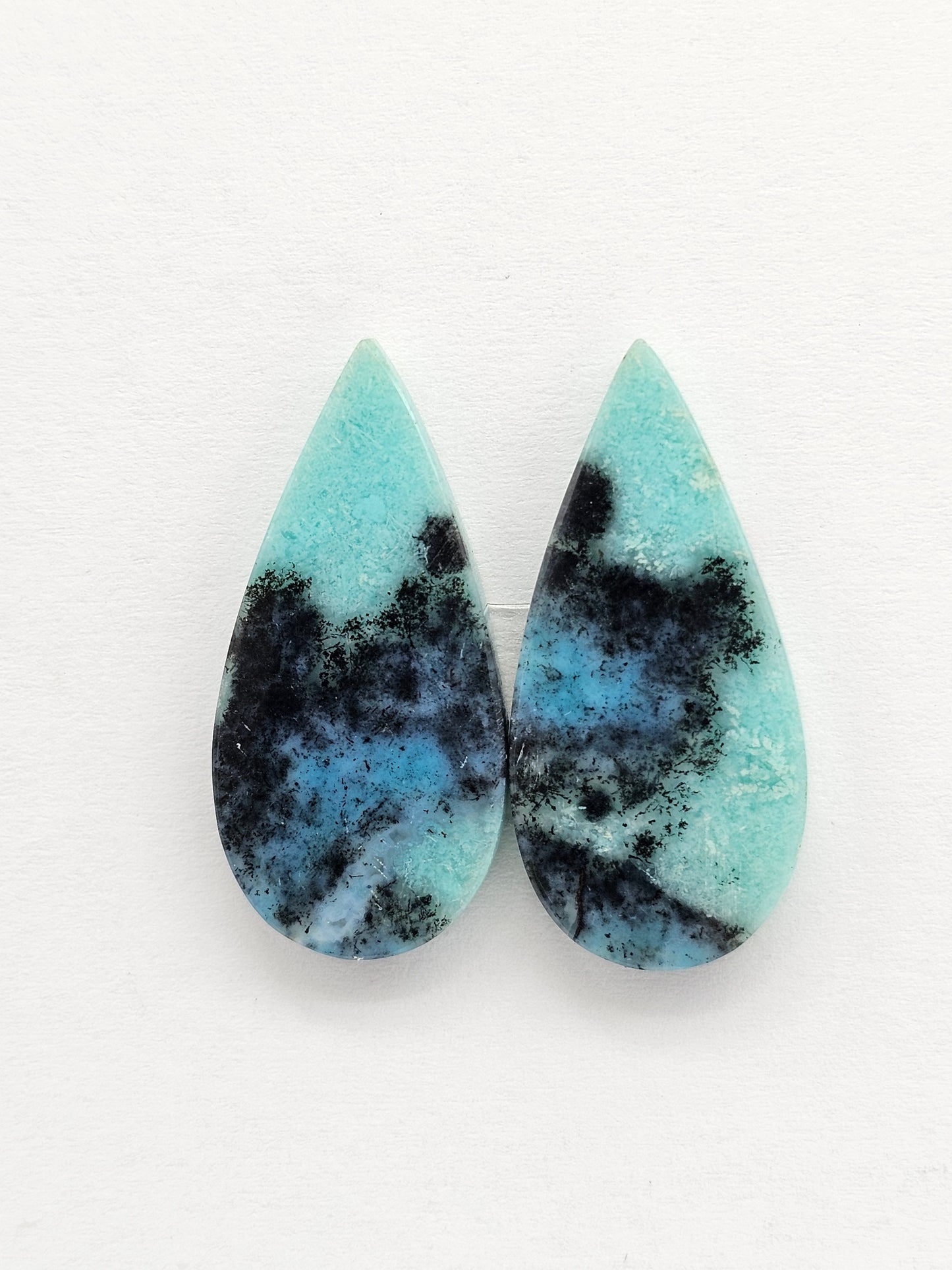 Chrysocolla Cabochon Pair