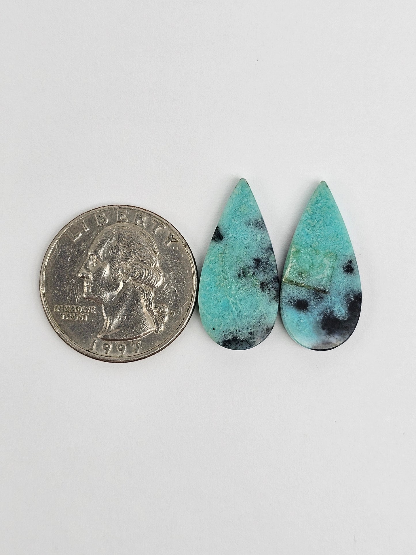 Chrysocolla Cabochon Pair