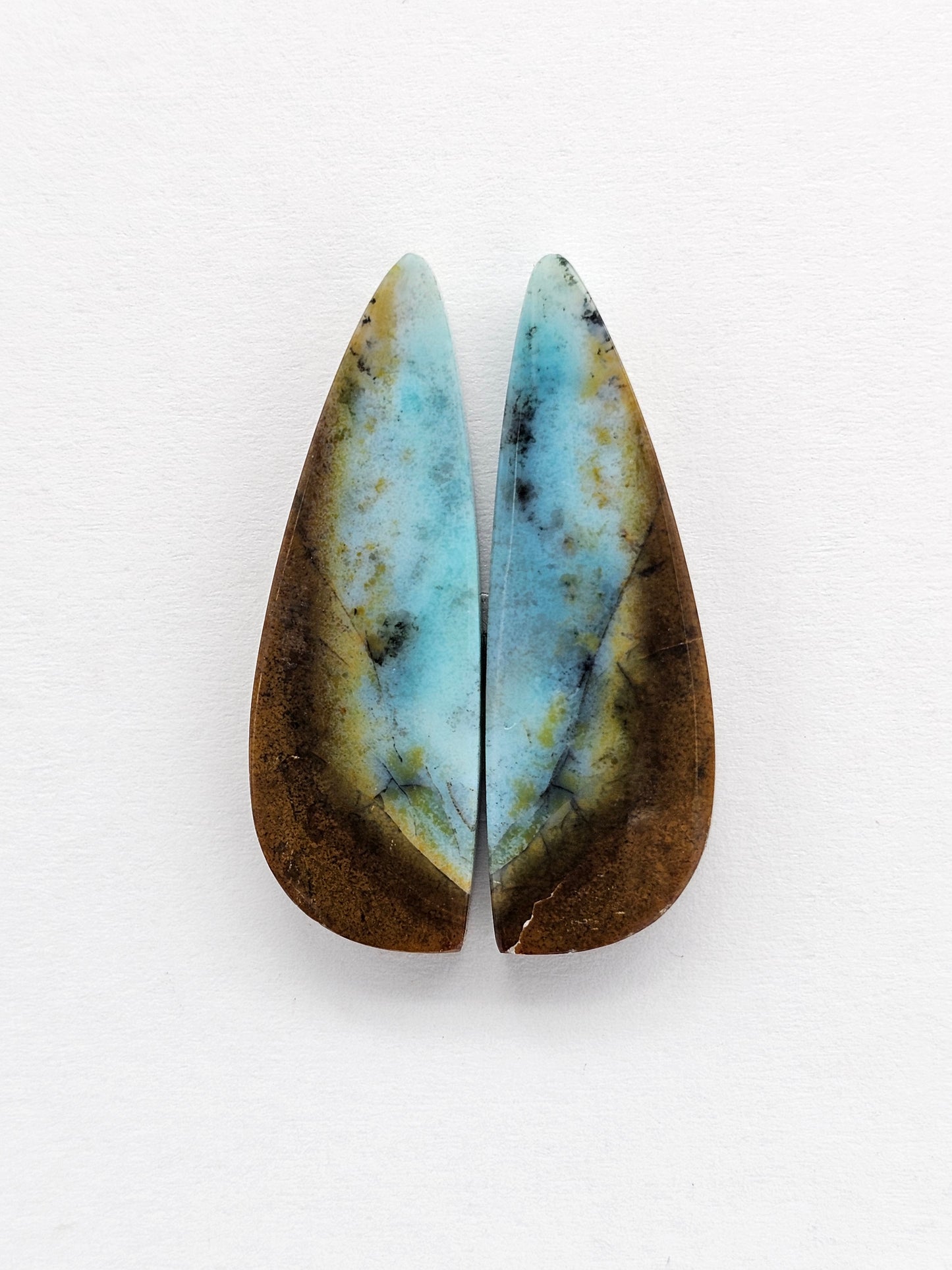 Chrysocolla Cabochon Pair