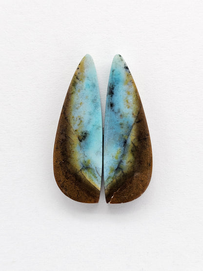 Chrysocolla Cabochon Pair