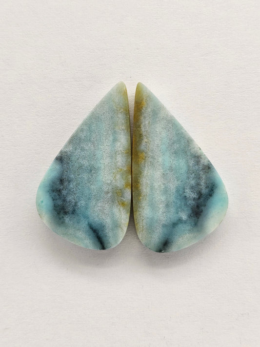 Chrysocolla Cabochon Pair