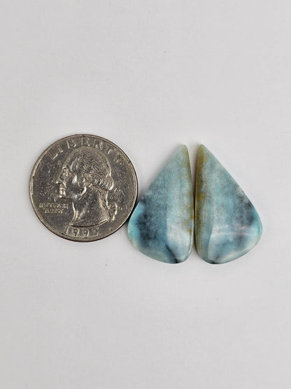 Chrysocolla Cabochon Pair