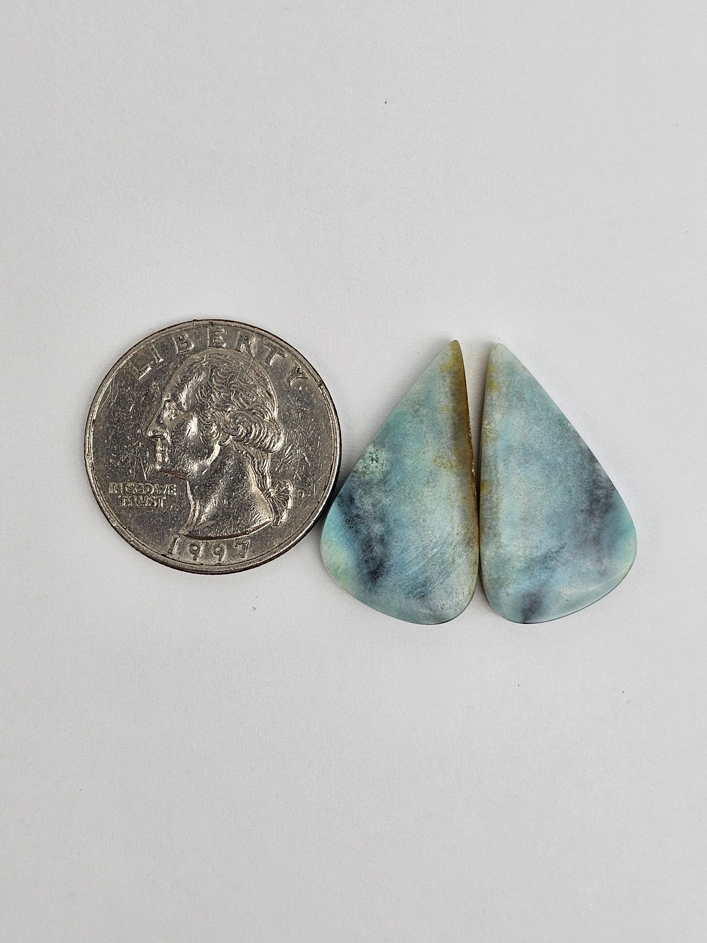 Chrysocolla Cabochon Pair