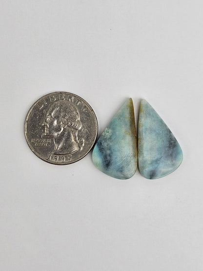 Chrysocolla Cabochon Pair