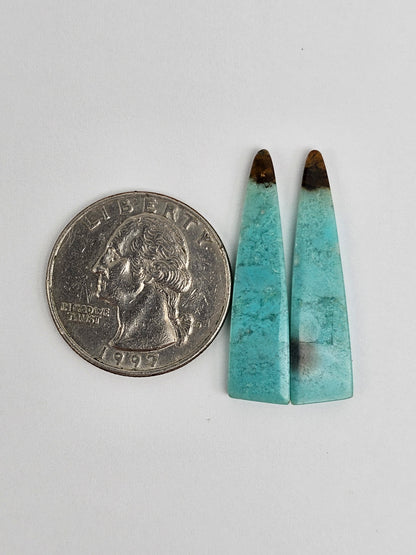 Chrysocolla Cabochon Pair