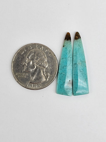 Chrysocolla Cabochon Pair