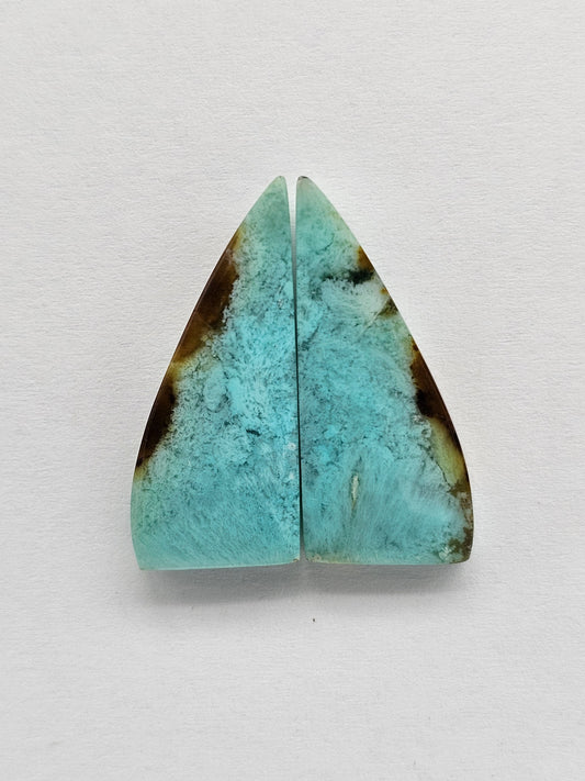 Chrysocolla Cabochon Pair
