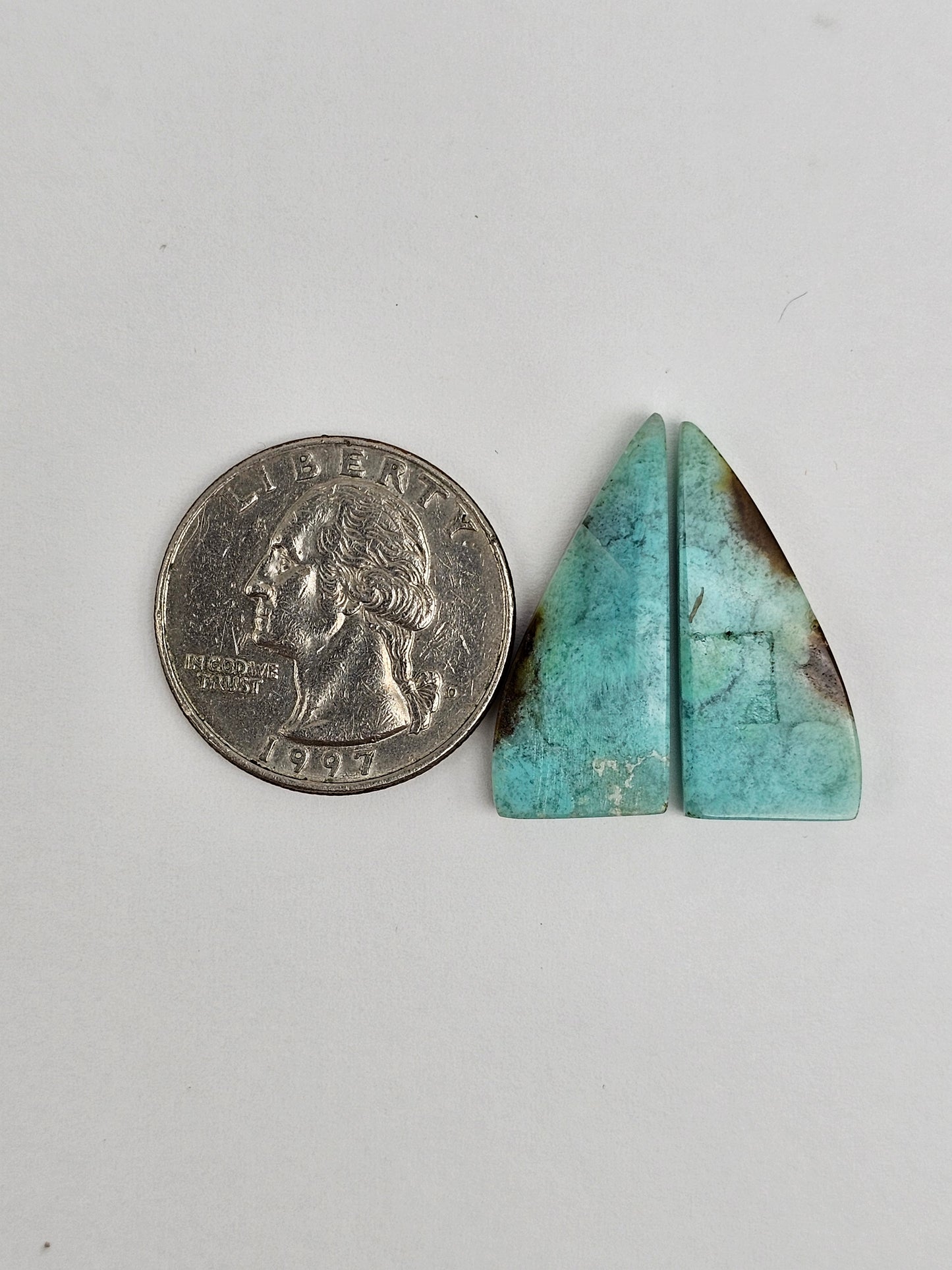 Chrysocolla Cabochon Pair