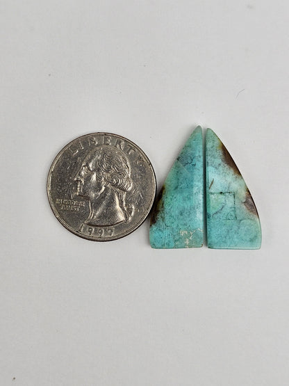 Chrysocolla Cabochon Pair