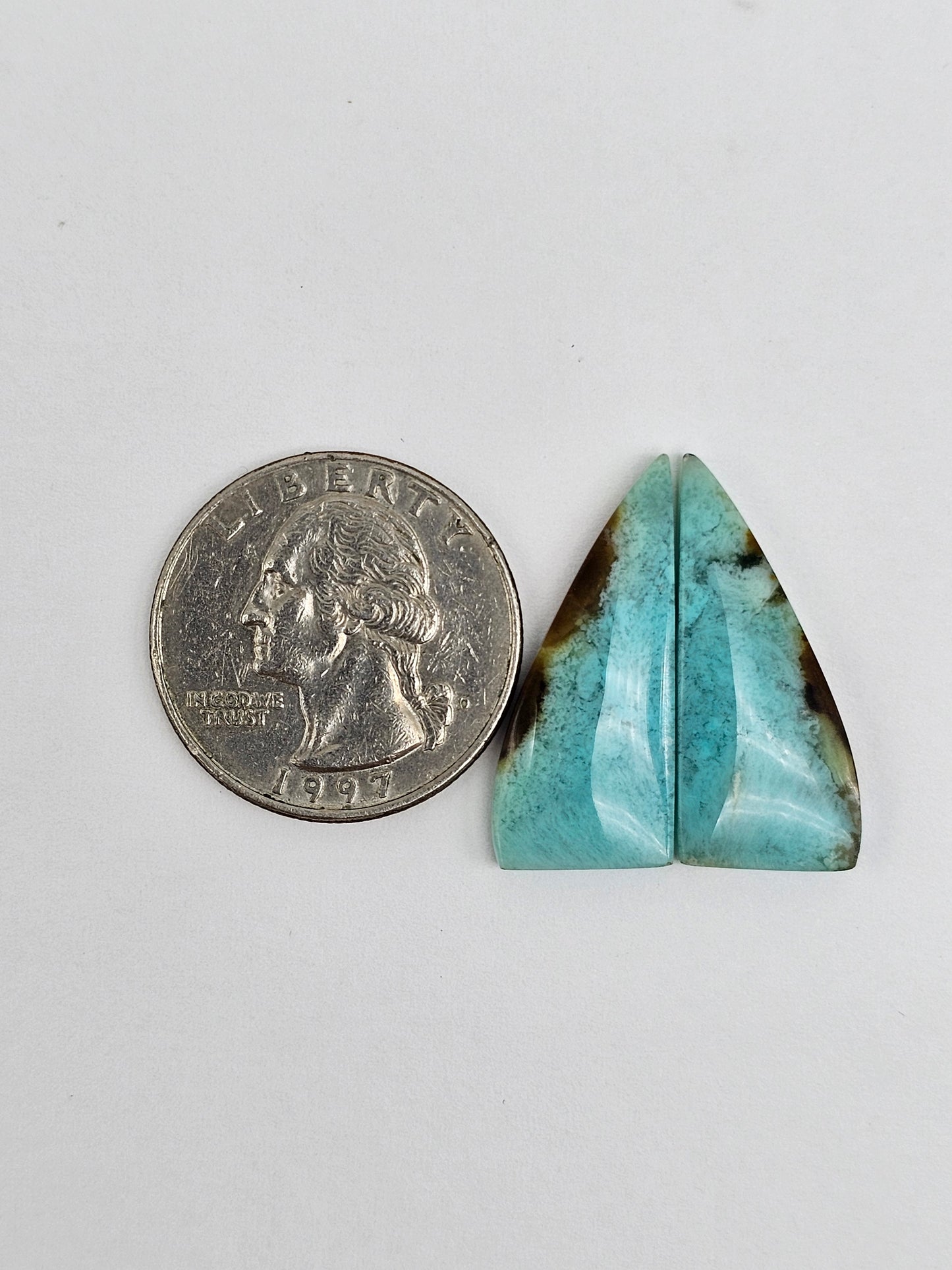 Chrysocolla Cabochon Pair