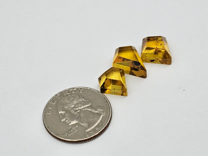 Amber half faceted set