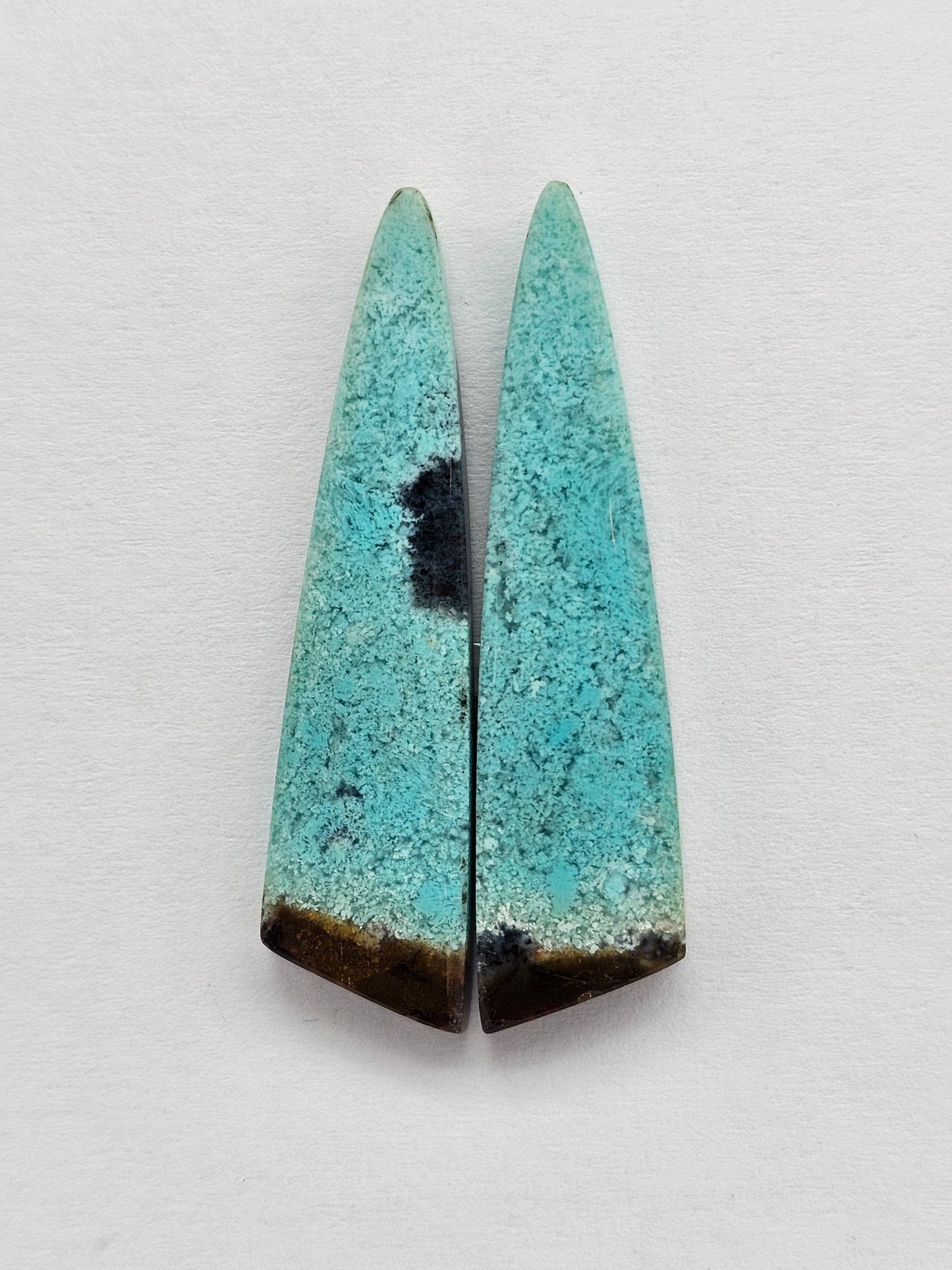Chrysocolla Cabochon Pair