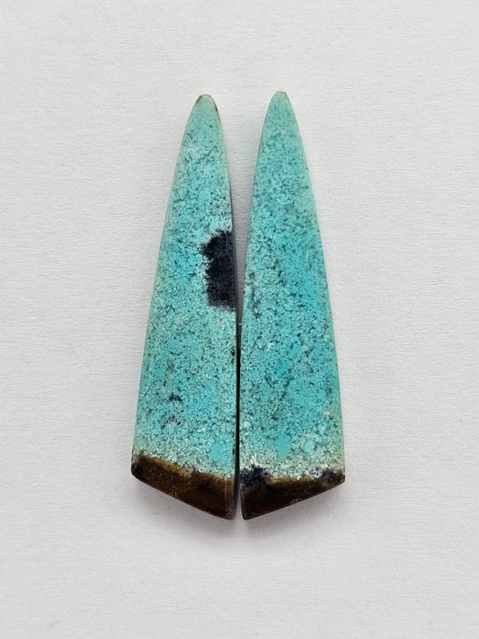 Chrysocolla Cabochon Pair