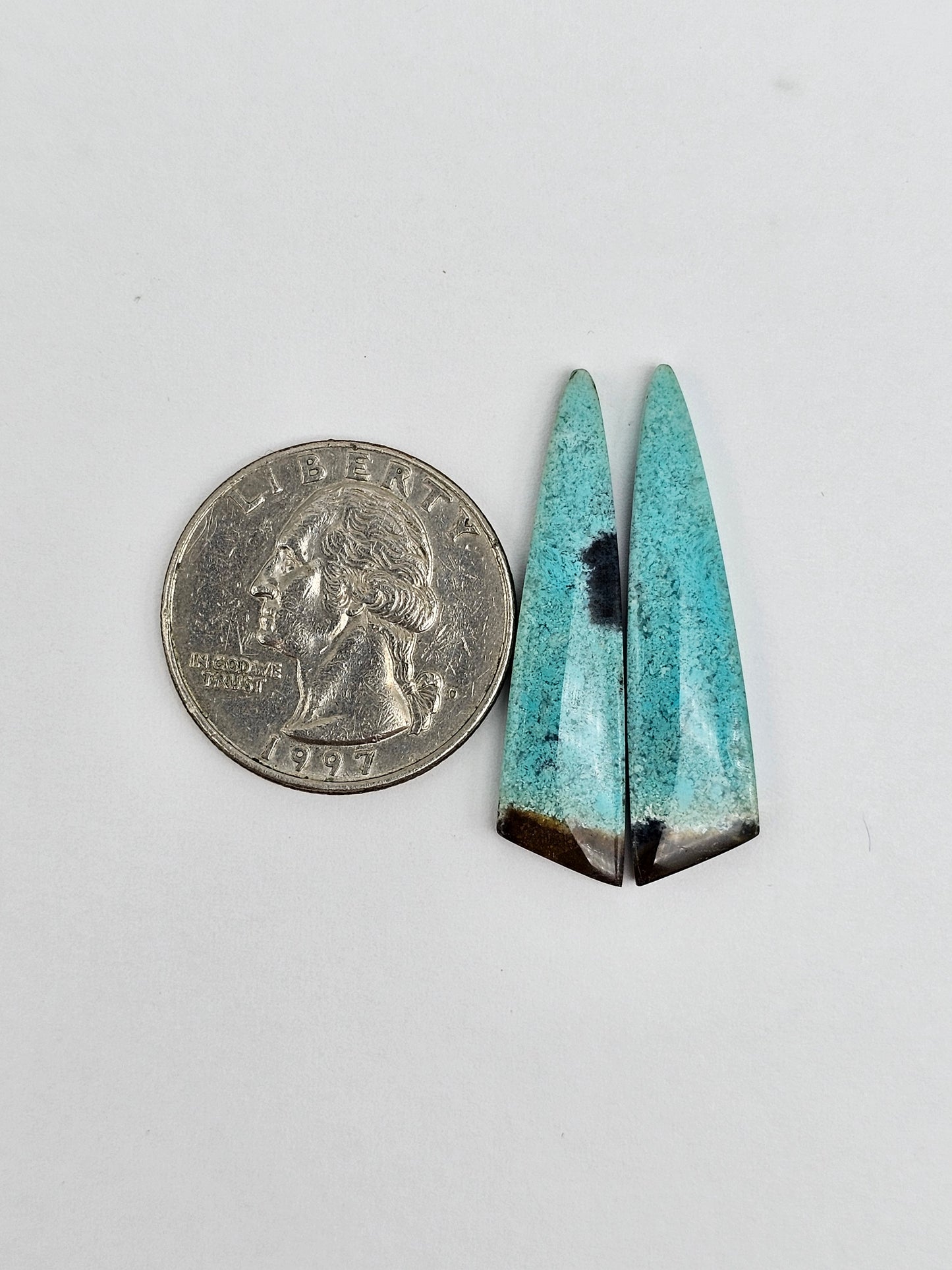 Chrysocolla Cabochon Pair
