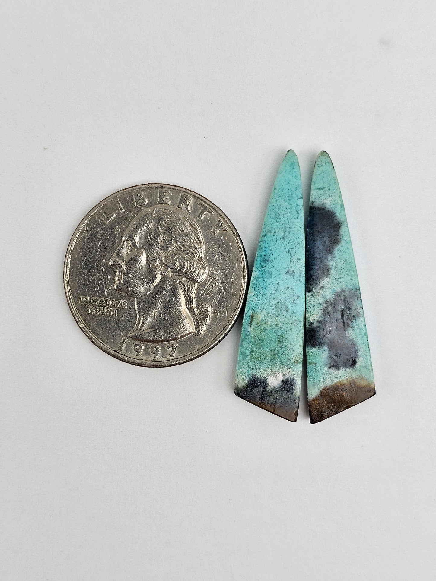 Chrysocolla Cabochon Pair