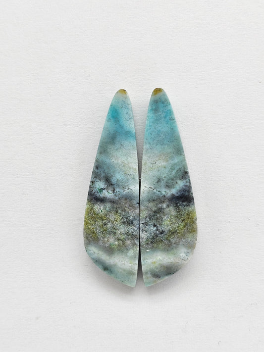 Chrysocolla Cabochon Pair