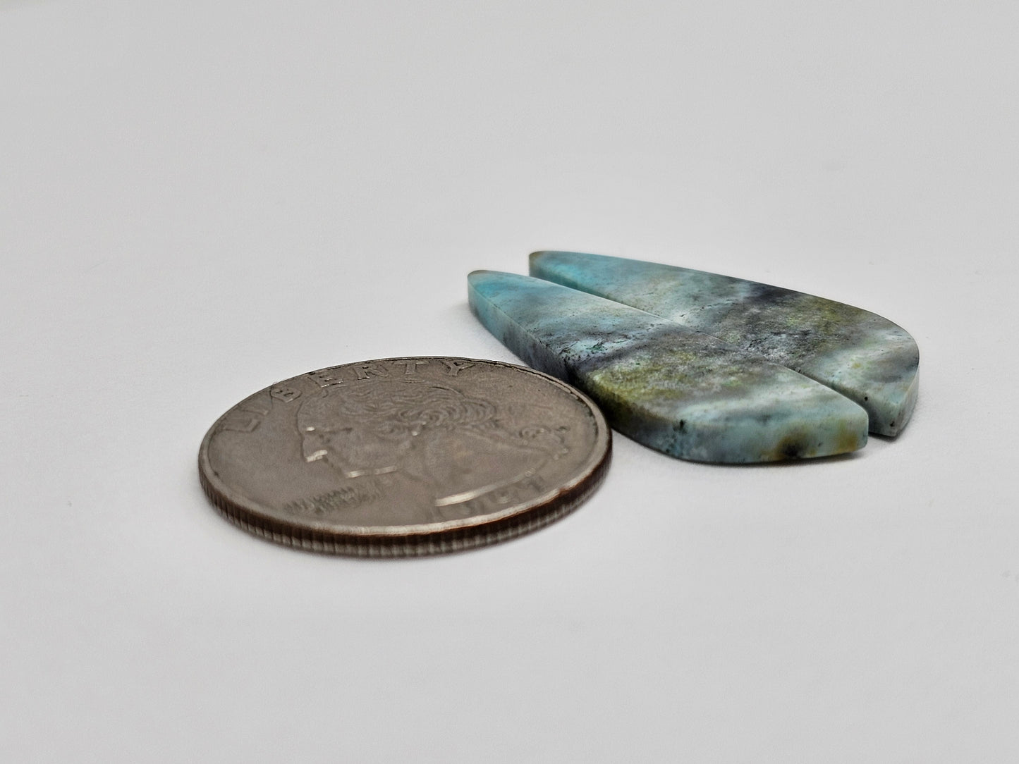 Chrysocolla Cabochon Pair