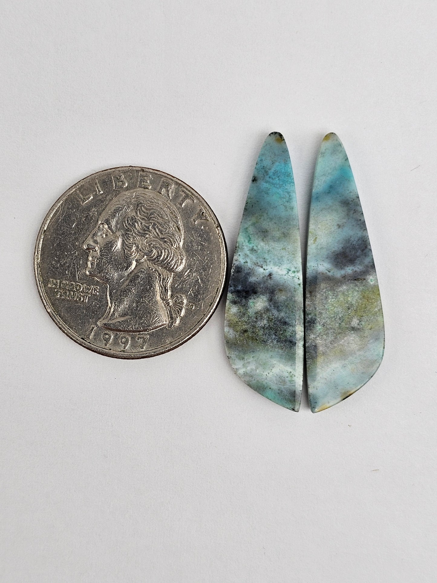 Chrysocolla Cabochon Pair