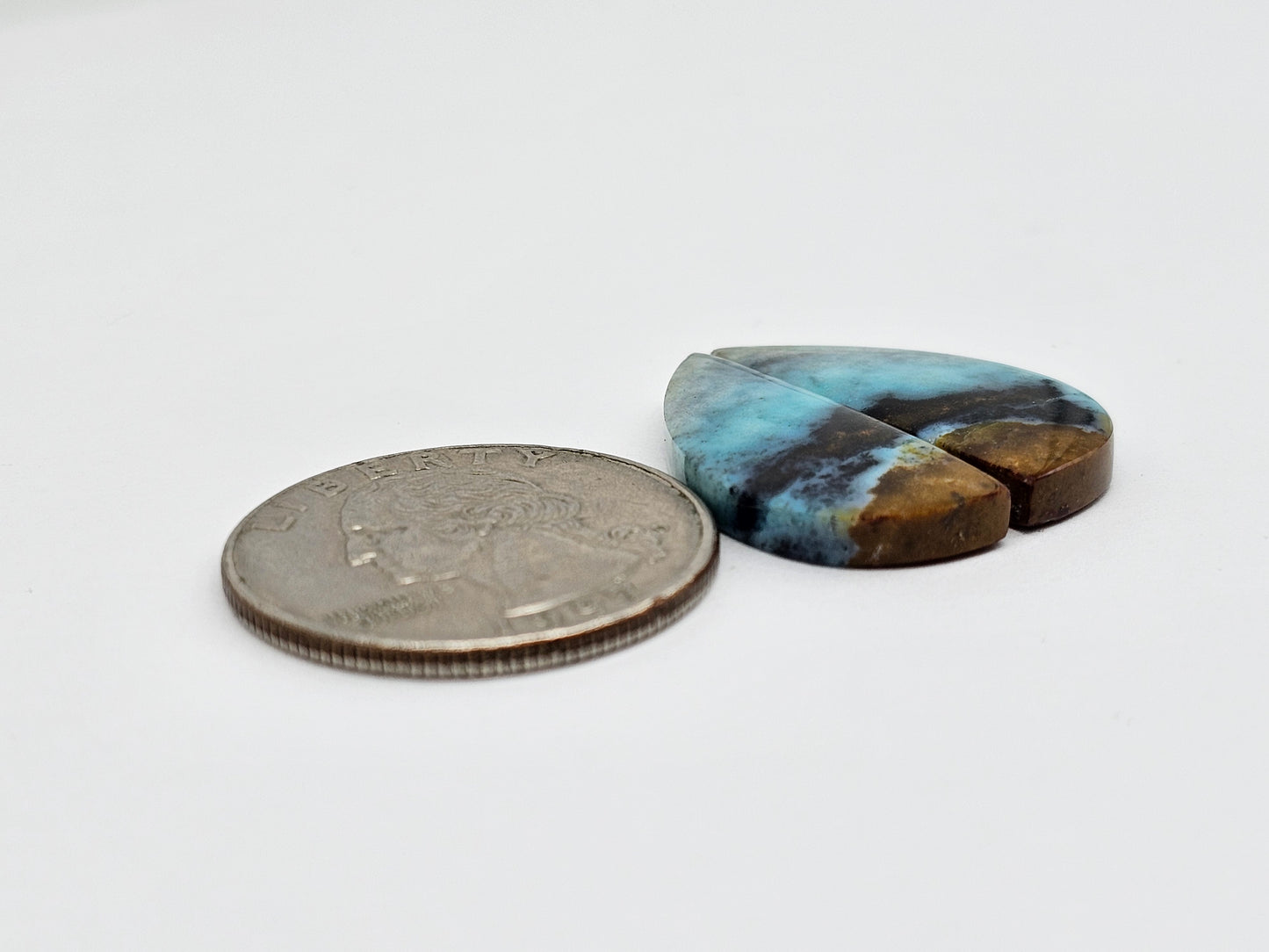 Chrysocolla Cabochon Pair