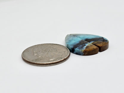 Chrysocolla Cabochon Pair